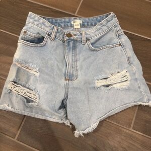 Billabong Light Blue Ripped Jean Shorts